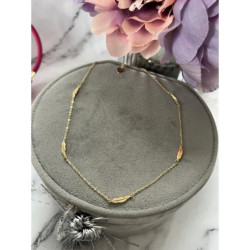 502 Złota celebrytka łańcuszek PIÓRKO PIÓRO STAL