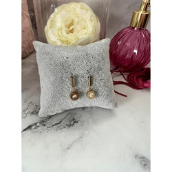 419 Złote kolczyki wkrętki ZEGAR CYRKONIA STAL 316