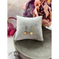 419 Złote kolczyki wkrętki ZEGAR CYRKONIA STAL 316