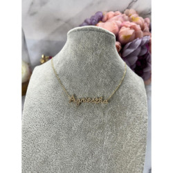493 Złota celebrytka łańcuszek imię AGNIESZKA STAL