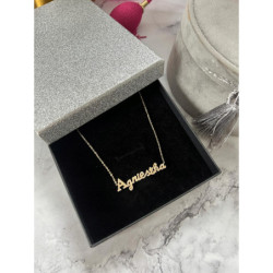 493 Złota celebrytka łańcuszek imię AGNIESZKA STAL