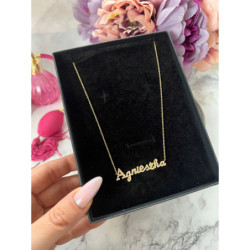 493 Złota celebrytka łańcuszek imię AGNIESZKA STAL