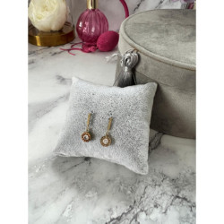 419 Złote kolczyki wkrętki ZEGAR CYRKONIA STAL 316