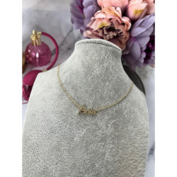 1255 Złota celebrytka łańcuszek imię ASIA cyrkonia