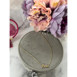 1255 Złota celebrytka łańcuszek imię ASIA cyrkonia