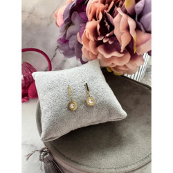 419 Złote kolczyki wkrętki ZEGAR CYRKONIA STAL 316