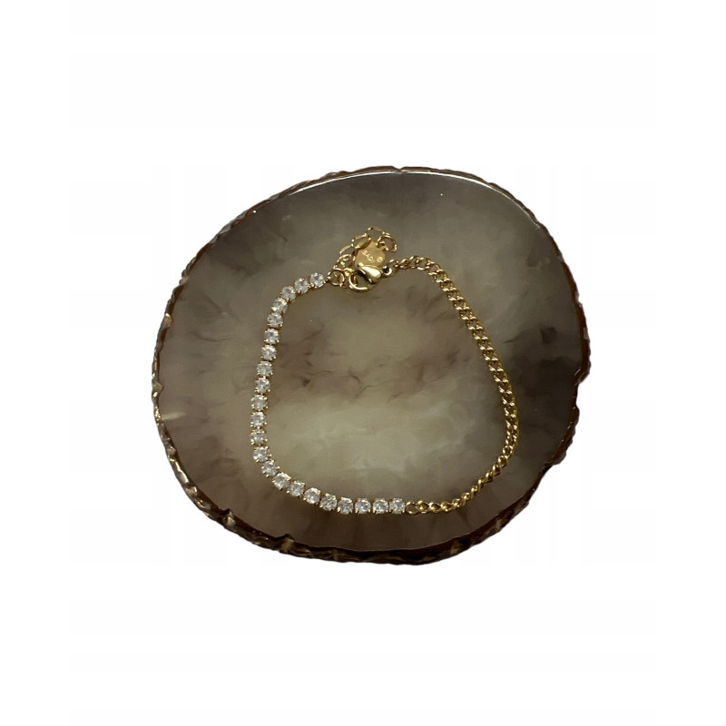 1320 Złota bransoletka CYRKONIA stal 316L