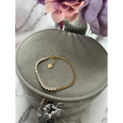 1320 Złota bransoletka CYRKONIA stal 316L