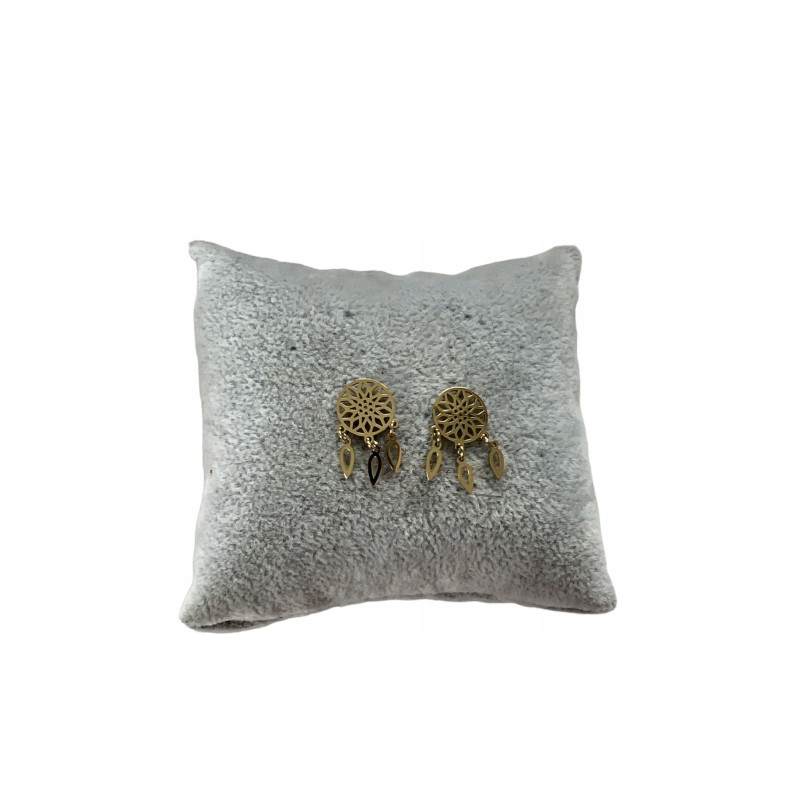 Złote kolczyki wkrętki ŁAPACZE SNÓW STAL 316L