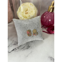 Złote kolczyki wkrętki ŁAPACZE SNÓW STAL 316L