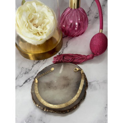 126 Złota bransoletka szeroka stal 316L