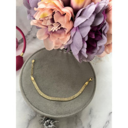 126 Złota bransoletka szeroka stal 316L