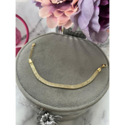 126 Złota bransoletka szeroka stal 316L