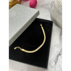 126 Złota bransoletka szeroka stal 316L