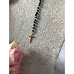 619 Różaniec naszyjnik Blueberry KONICZYNKI Stal