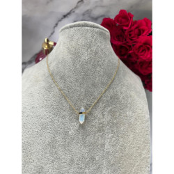 1093 Złoty łańcuszek naszyjnik OPAL sopelek STAL