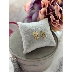 Złote kolczyki wkrętki ŁAPACZE SNÓW STAL 316L