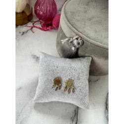 Złote kolczyki wkrętki ŁAPACZE SNÓW STAL 316L