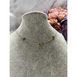 473 Złoty łańcuszek KONICZYNKA SERCE STAL 316L