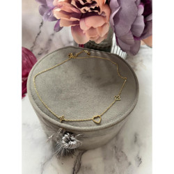 473 Złoty łańcuszek KONICZYNKA SERCE STAL 316L