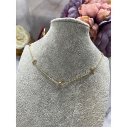 947 Złoty łańcuszek SERCE LINIA ŻYCIA STAL 316L