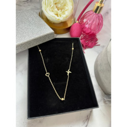 947 Złoty łańcuszek SERCE LINIA ŻYCIA STAL 316L