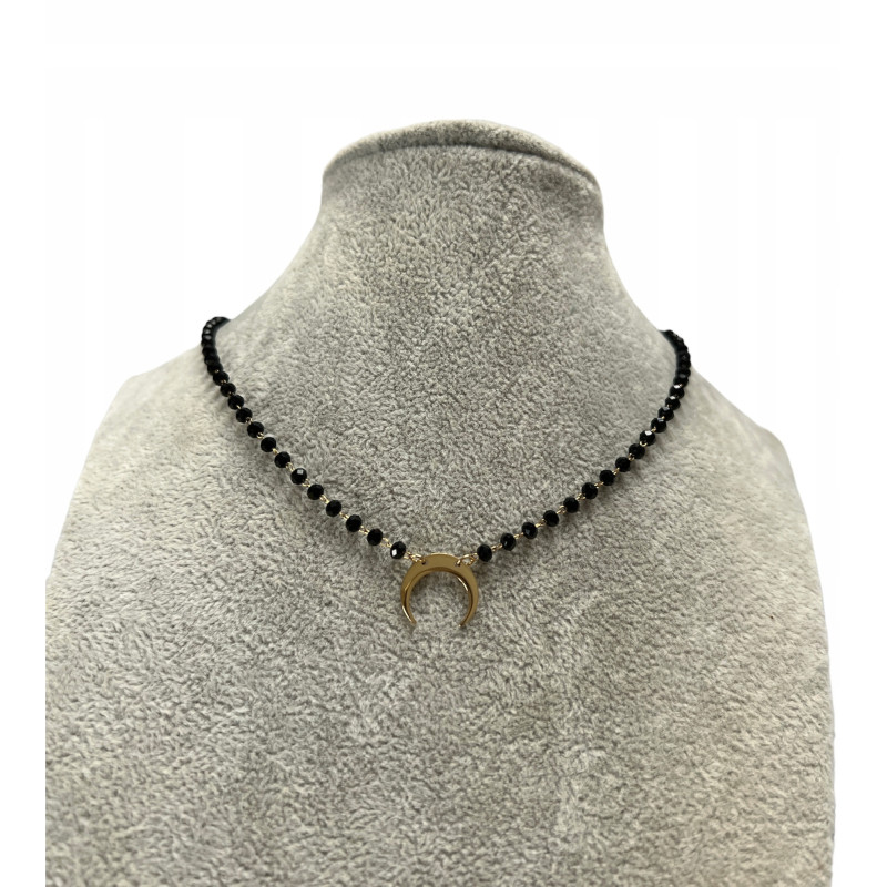 330 Naszyjnik różaniec KORALIKI KSIĘŻYC STAL 316