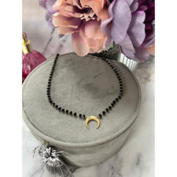 330 Naszyjnik różaniec KORALIKI KSIĘŻYC STAL 316