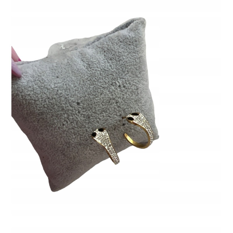 Złote kolczyki wkrętki WĄŻ ŻMIJA STAL 316L