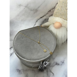 349 Złoty łańcuszek ŚNIEŻYNKA PŁATEK ŚNIEGU STAL