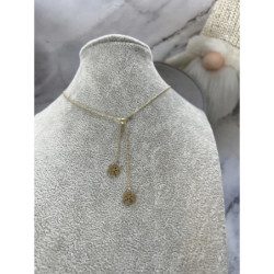 349 Złoty łańcuszek ŚNIEŻYNKA PŁATEK ŚNIEGU STAL