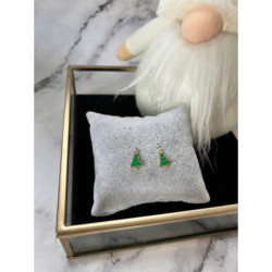 475 Złote kolczyki CHOINKA PREZENT NA ŚWIĘTA