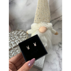 305 Złote kolczyki RENIFER PREZENT NA ŚWIĘTA