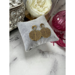 966 Złote kolczyki LIŚĆ MONSTERA STAL 316L