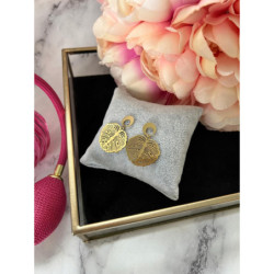 966 Złote kolczyki LIŚĆ MONSTERA STAL 316L