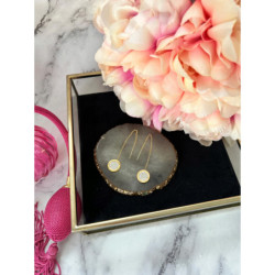 1242 Kolczyki przeciągane ZEGAR CYRKONIE STAL 316L