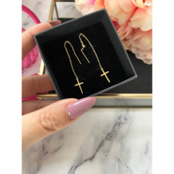 936 Kolczyki przeciągane KRZYŻ KRZYŻYK STAL 316L