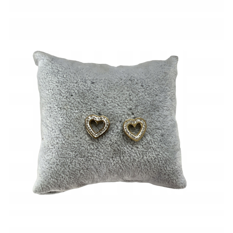 1215 Złote kolczyki wkrętki SERCA SERDUSZKA STAL