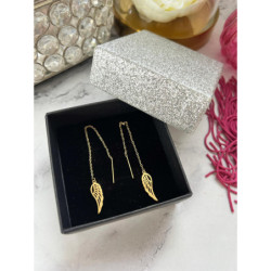 546 Kolczyki przeciągane SKRZYDŁA SKRZYDEŁKA STAL