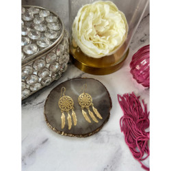 1322 Złote kolczyki ŁAPACZE SNÓW stal 316L