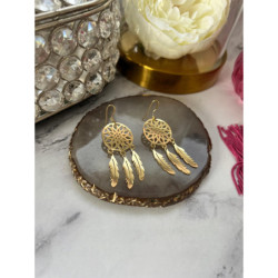 1322 Złote kolczyki ŁAPACZE SNÓW stal 316L