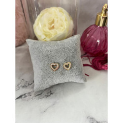 1215 Złote kolczyki wkrętki SERCA SERDUSZKA STAL