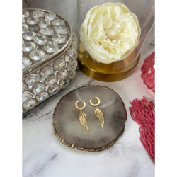 497 Złote kolczyki SKRZYDEŁKA SKRZYDŁA stal 316L