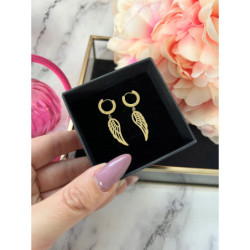 497 Złote kolczyki SKRZYDEŁKA SKRZYDŁA stal 316L