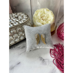 905 Złote kolczyki wkrętki SKRZYDŁA stal 316L