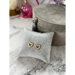 1215 Złote kolczyki wkrętki SERCA SERDUSZKA STAL