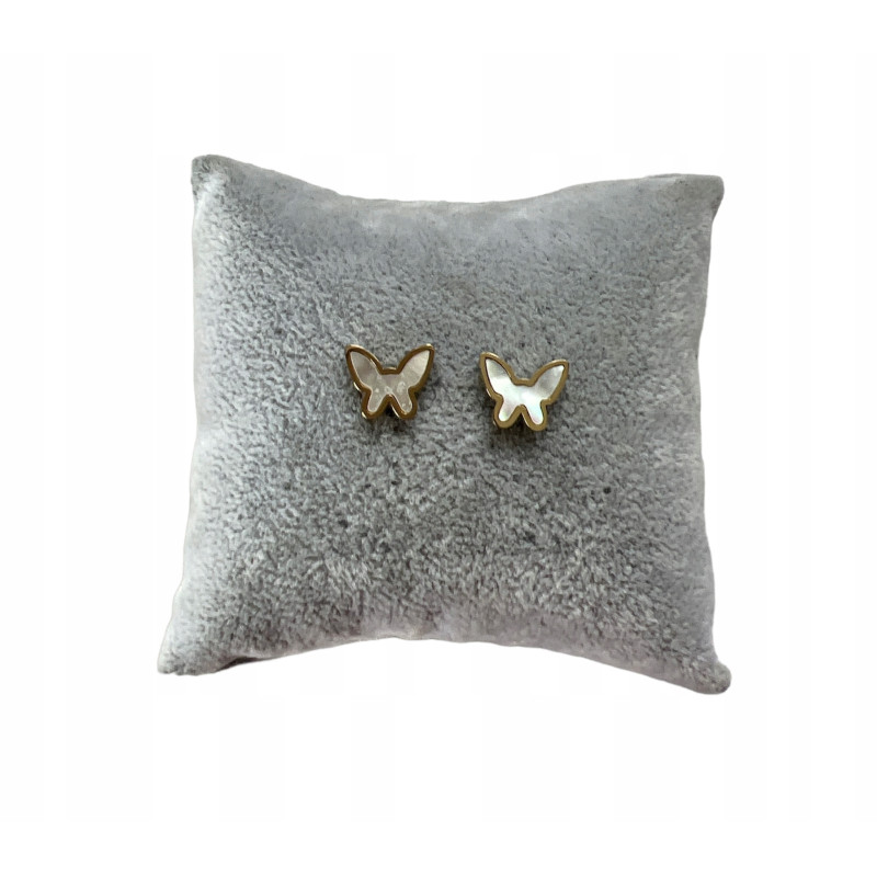 1134 Złote kolczyki wkrętki MOTYL MOTYLEK STAL 316