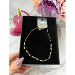 1046Złoty łańcuszek celebrytka Moon River koraliki