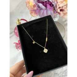 384 Złoty łańcuszek KONICZYNKA MASA PERŁOWA STAL