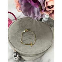 878 Złota bransoletka KRZYŻ KRZYŻYK stal 316L